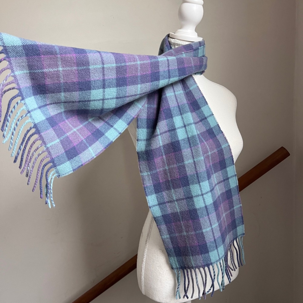 Vintage Plaid Wool Neck‎ Scarf James Pringle Weavers Tartan Made In Scotland